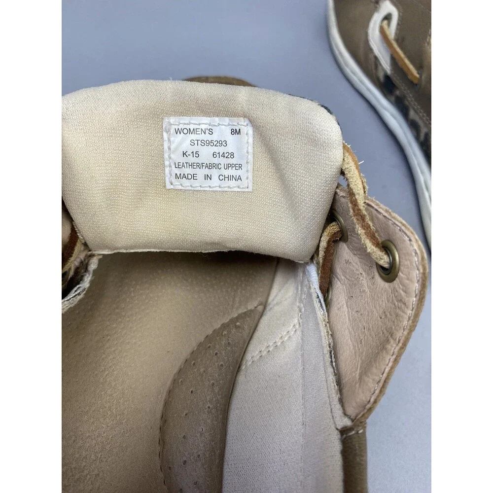 Sperry 2 Women’s 8M Eye Boat Shoe Beige Animal Print Leather Upper Loafer